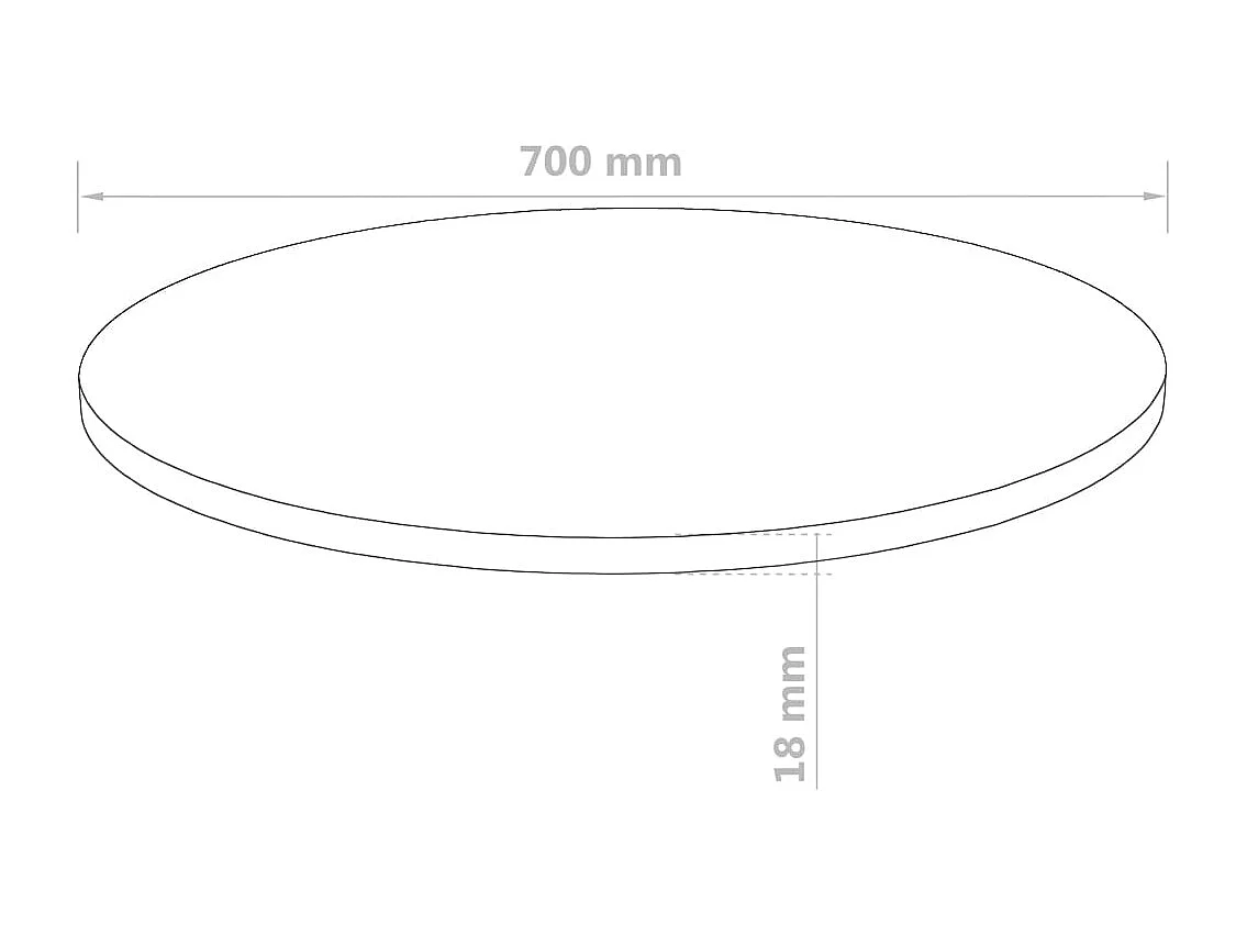 Tischplatte Rund MDF 700x18 mm