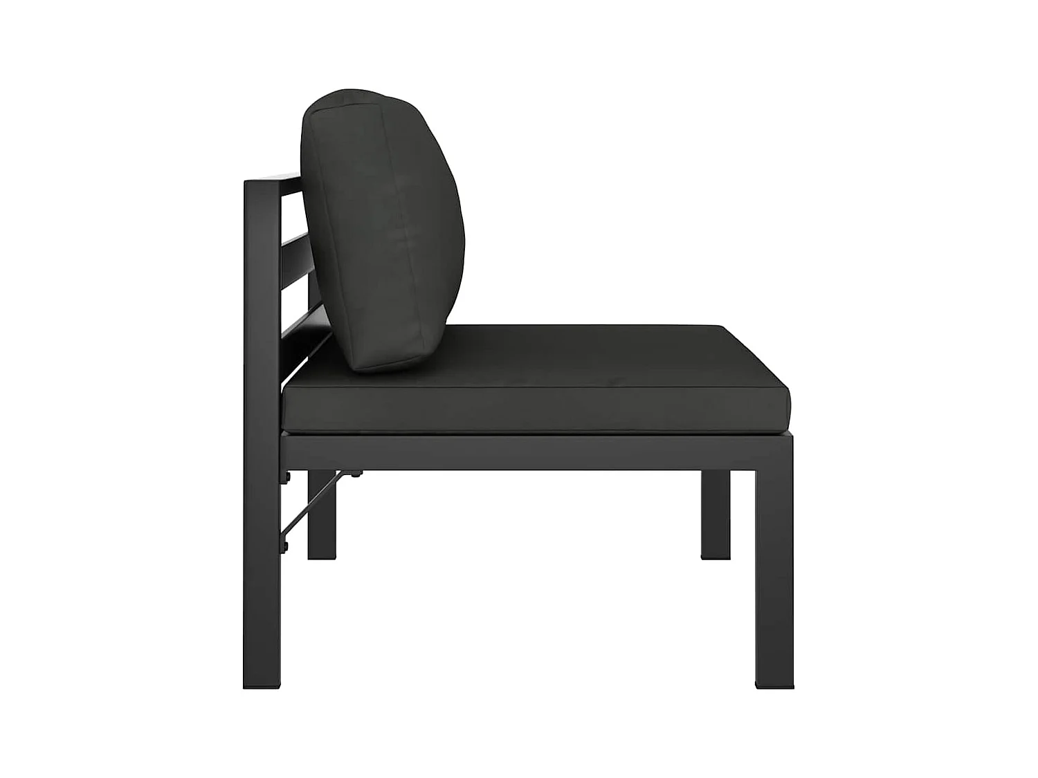 Sofá modular central con cojines aluminio antracita