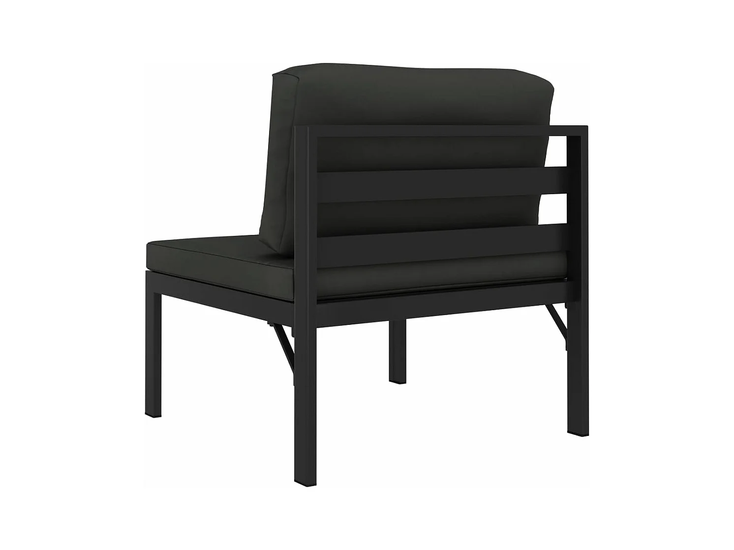 Sofá modular central con cojines aluminio antracita