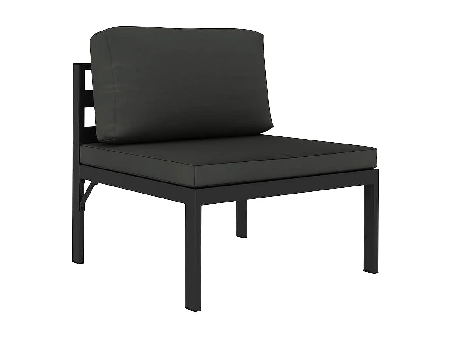 Modular-Sofa-Mittelteil mit Kissen Aluminium Anthrazit