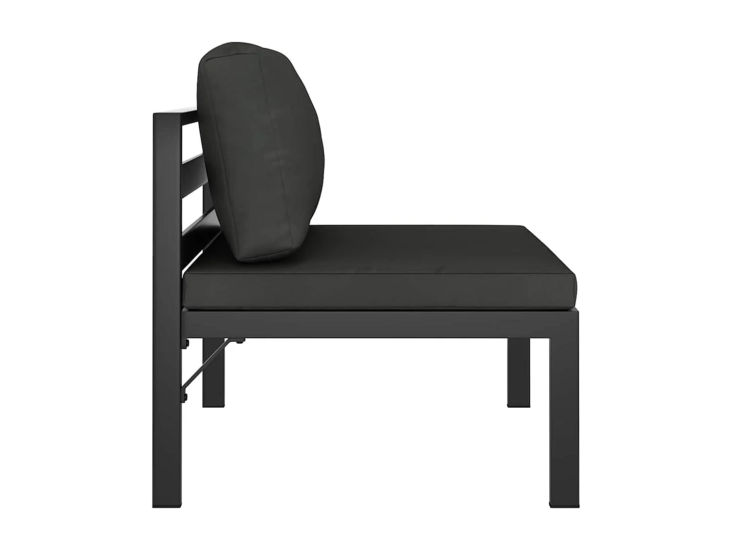 Modular-Sofa-Mittelteil mit Kissen Aluminium Anthrazit