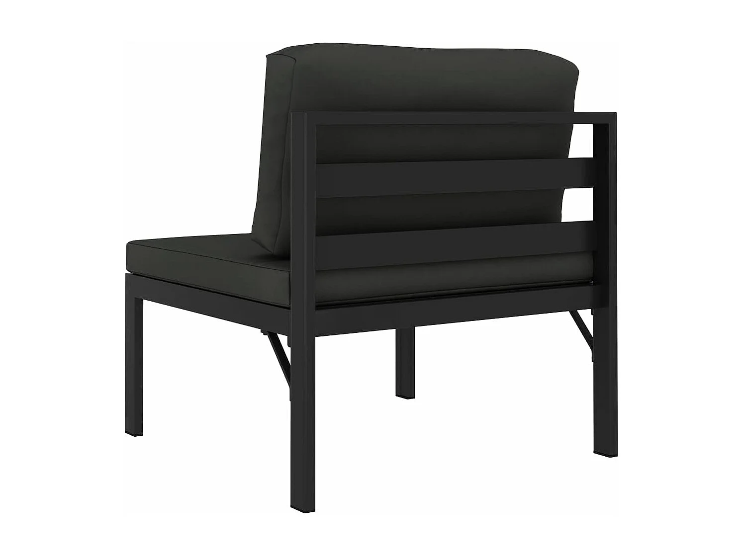 Modular-Sofa-Mittelteil mit Kissen Aluminium Anthrazit