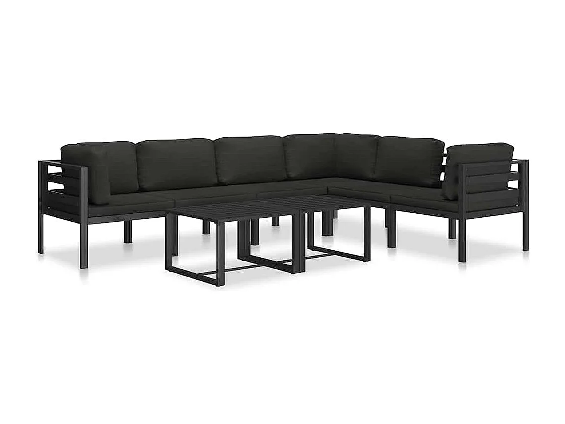 Modular-Sofa-Mittelteil mit Kissen Aluminium Anthrazit