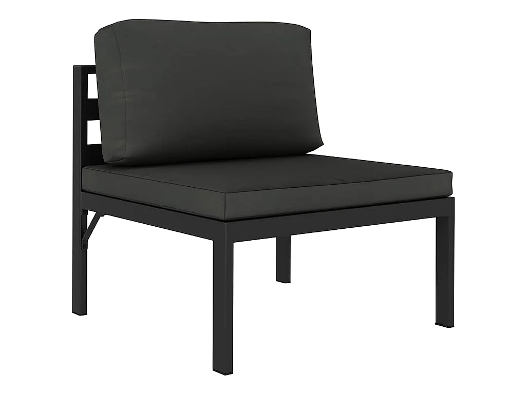 Middenbank sectioneel met kussens aluminium antracietkleurig