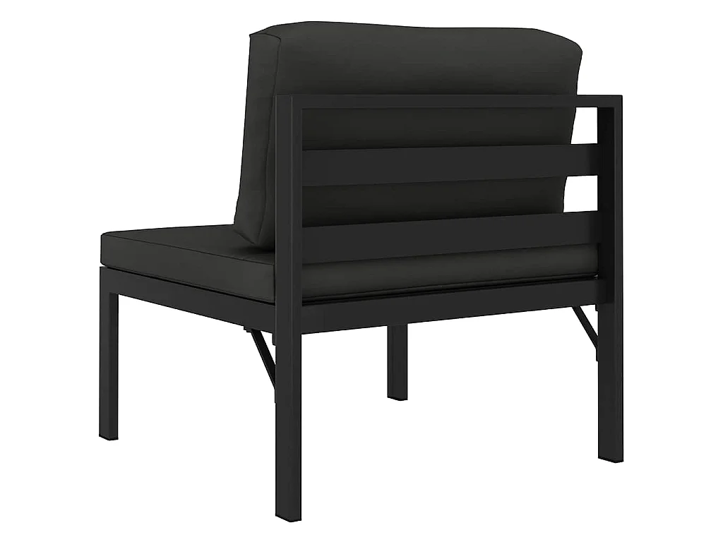 Canapé central sectionnel avec coussins Aluminium Anthracite