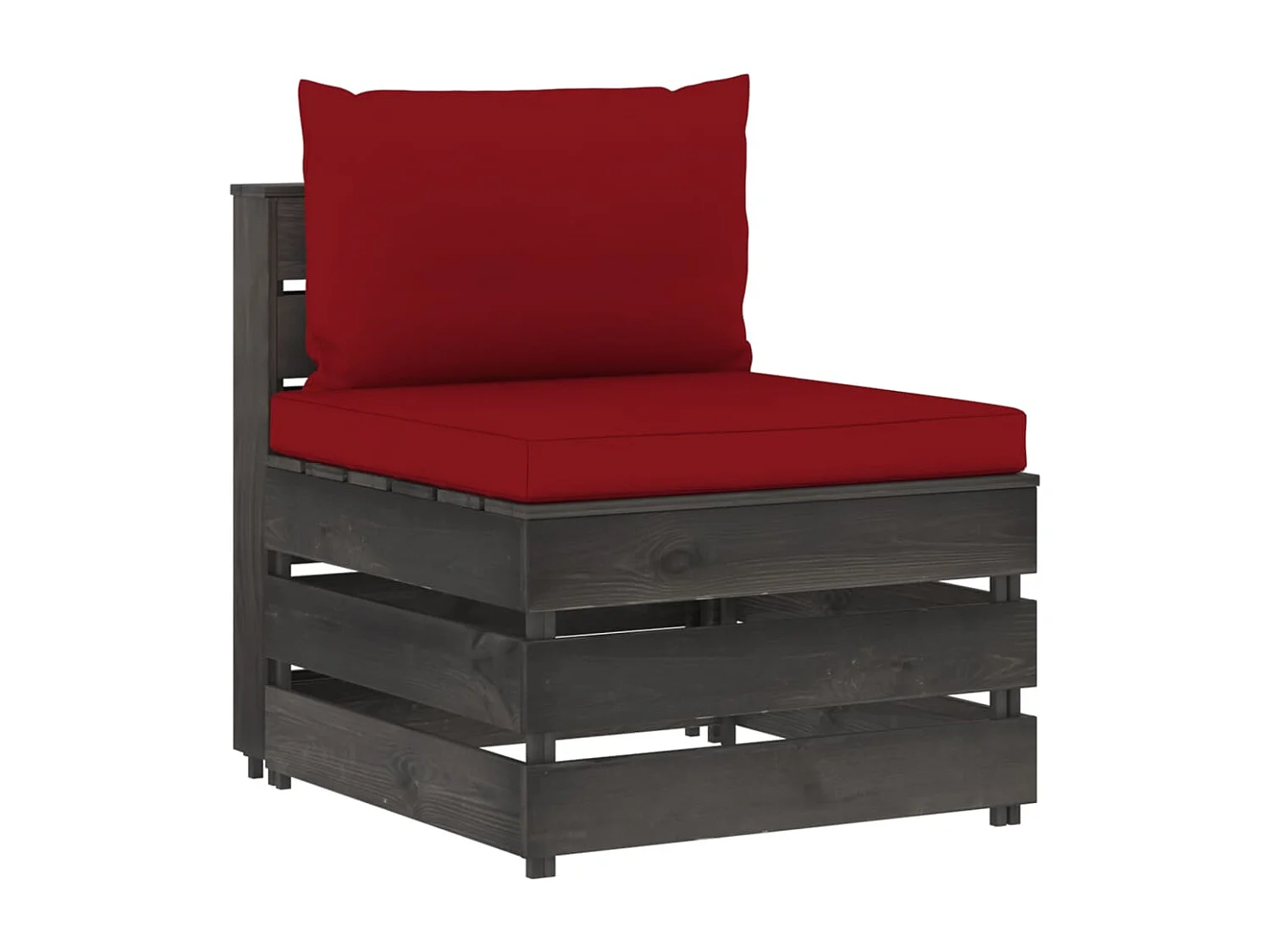 Canapé central sectionnel avec coussins Bois imprégné de gris