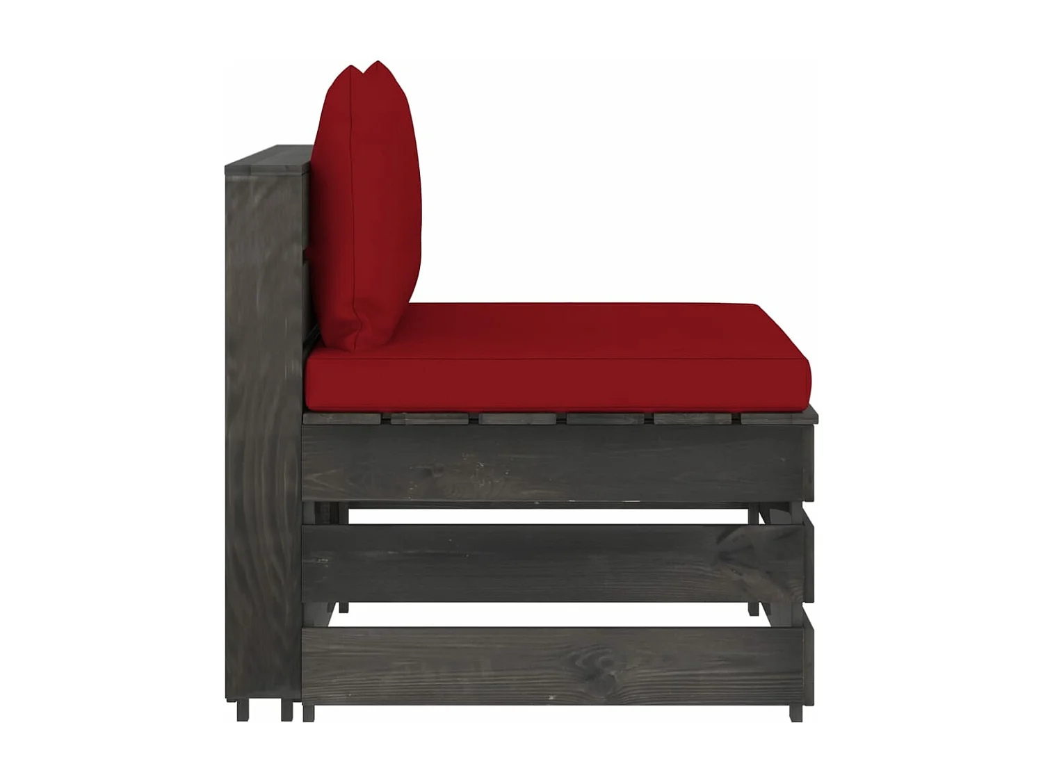 Canapé central sectionnel avec coussins Bois imprégné de gris