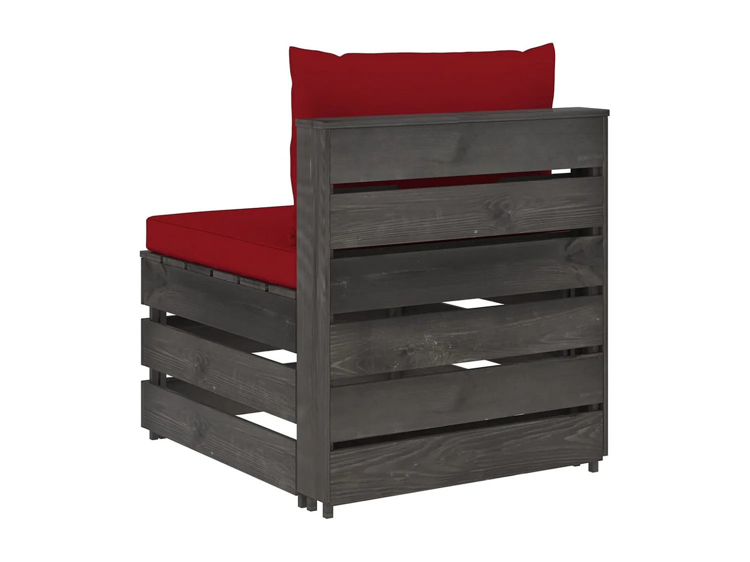 Canapé central sectionnel avec coussins Bois imprégné de gris