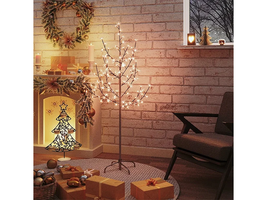 Arbre à LED fleur de cerisier 84 LED Blanc chaud 120 cm