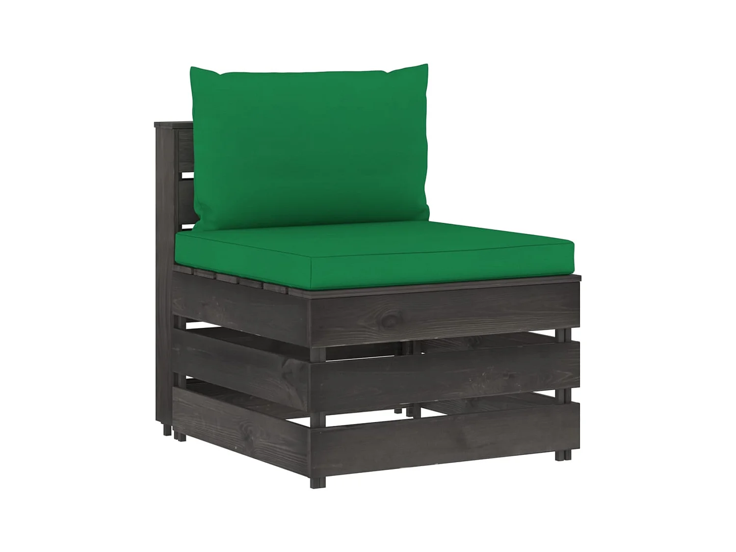 Canapé central sectionnel avec coussins Bois imprégné de gris