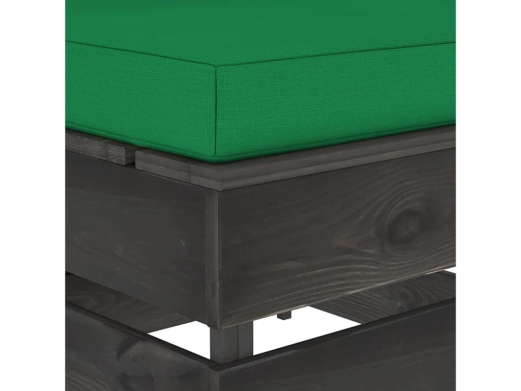 Canapé central sectionnel avec coussins Bois imprégné de gris