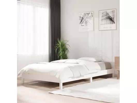 Kauf Unique Stapelbares Bett Weiß 90x200 cm Massives Kiefernholz