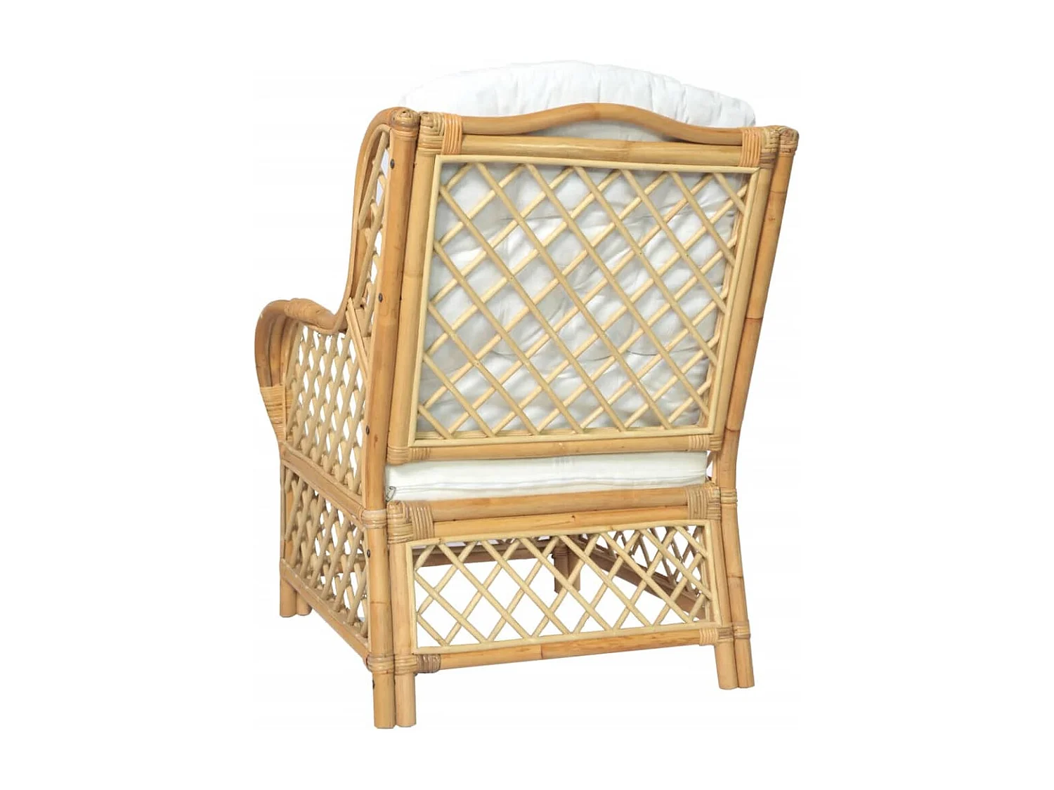 Sessel mit Kissen Natur-Rattan und Leinen