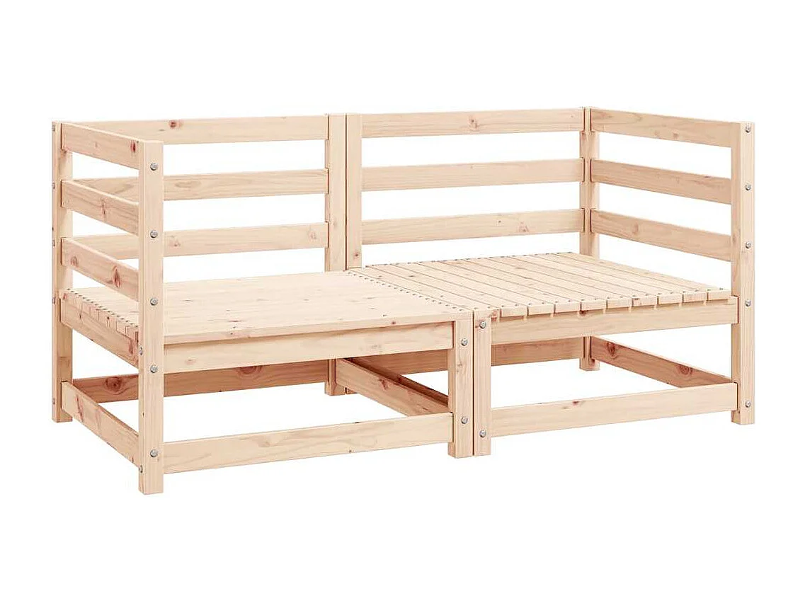 Divani Angolari da Giardino 2 pz in Legno Massello di Pino
