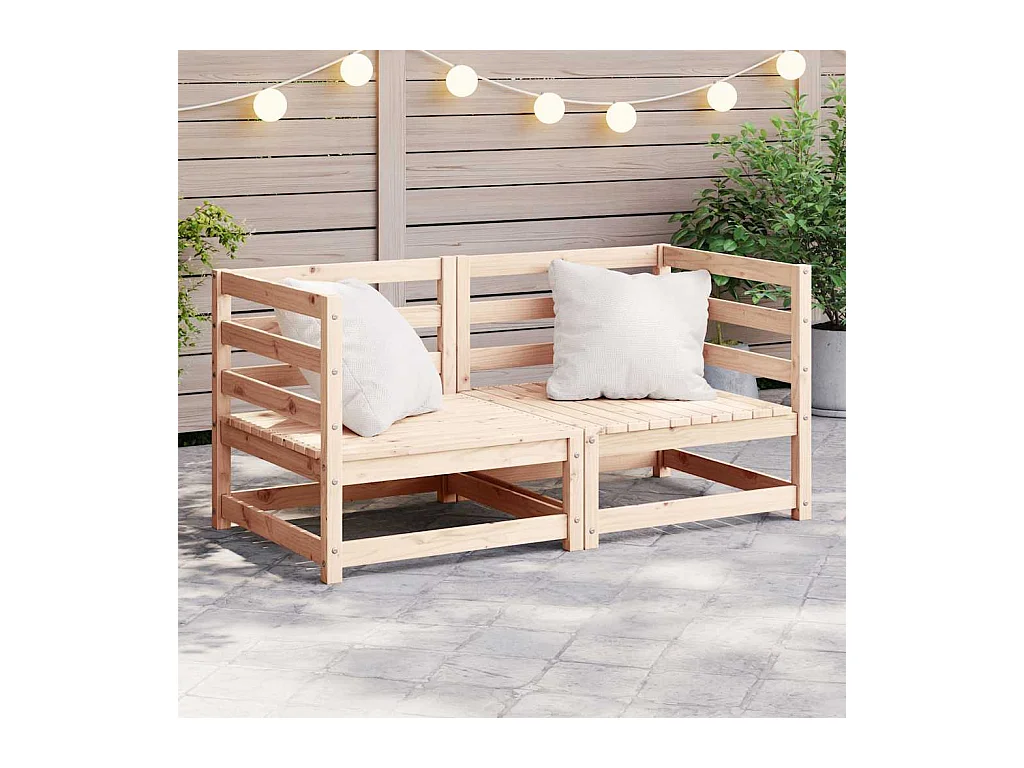 Canapés d'angle de jardin 2 pcs bois de pin massif