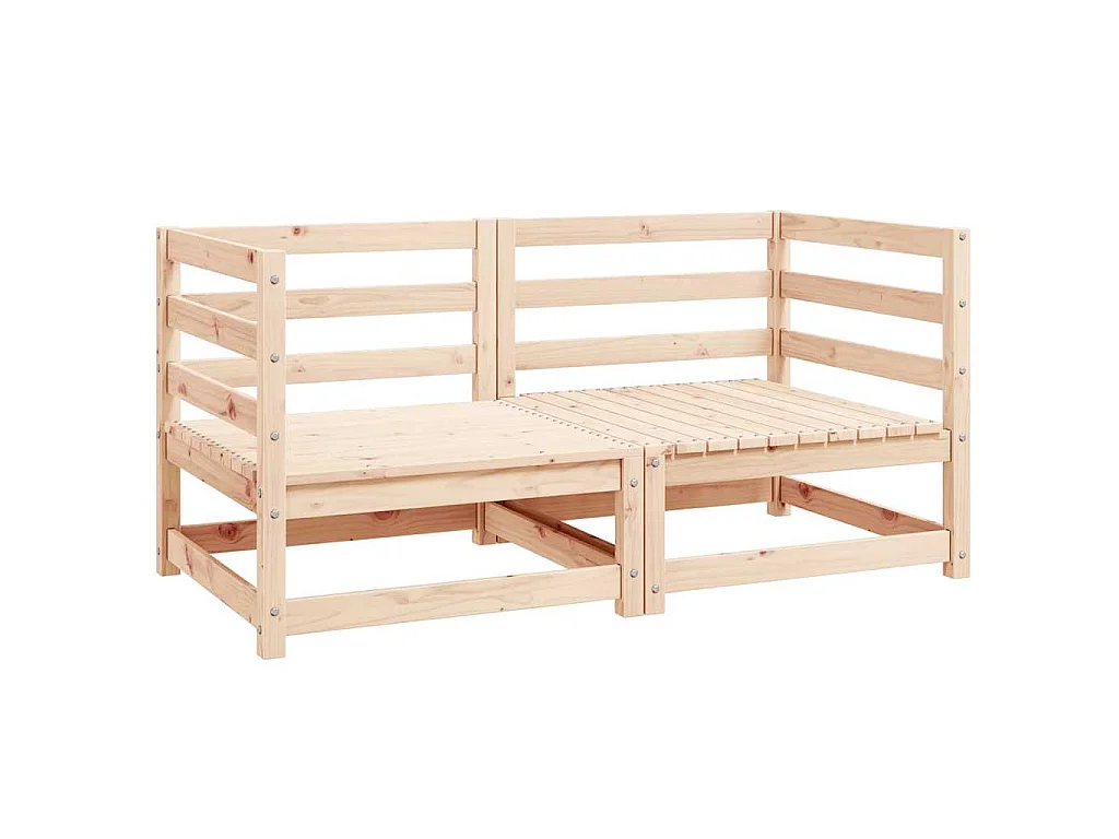 Garten-Ecksofas 2 Stk. Massivholz Kiefer