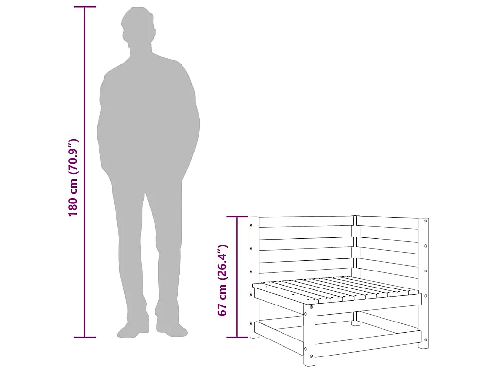 Garten-Ecksofas 2 Stk. Massivholz Kiefer