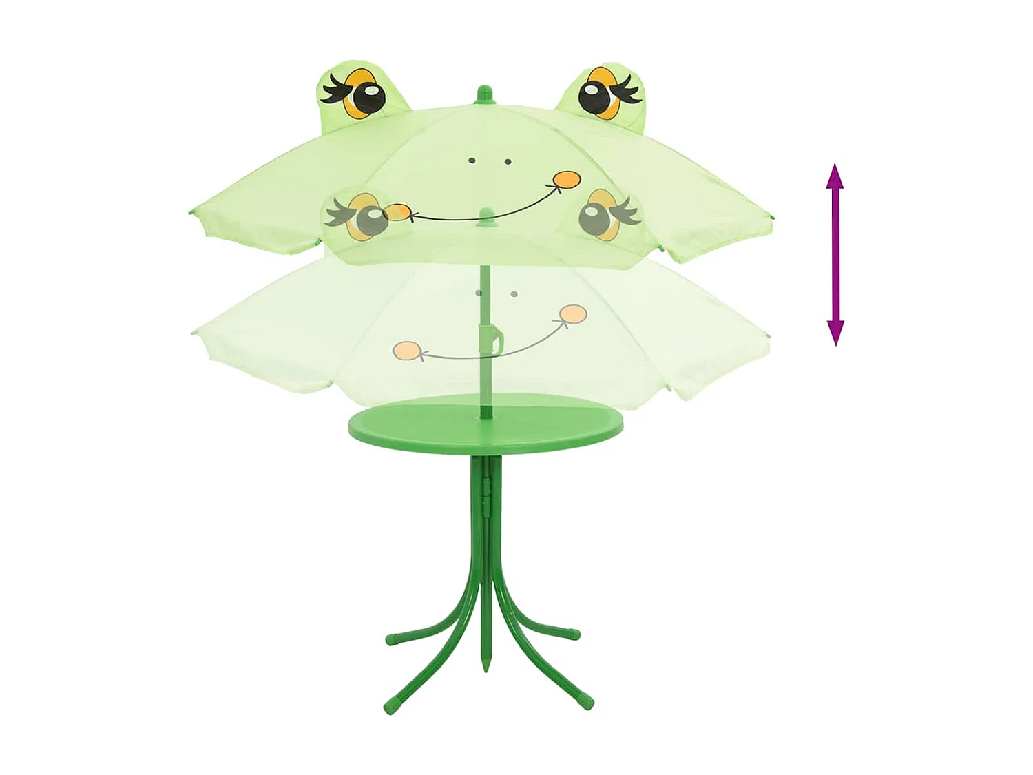3-delige Bistroset voor kinderen met parasol groen