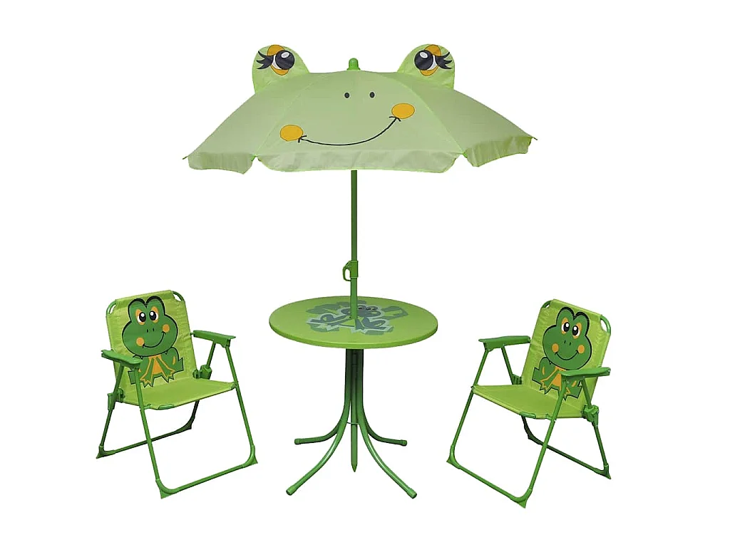 3-delige Bistroset voor kinderen met parasol groen