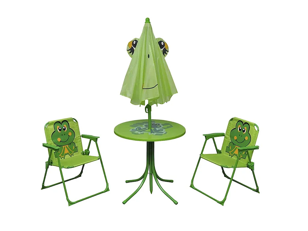 3-delige Bistroset voor kinderen met parasol groen