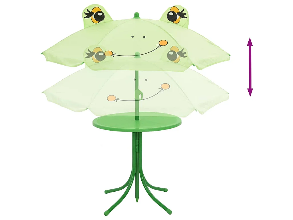 3-delige Bistroset voor kinderen met parasol groen