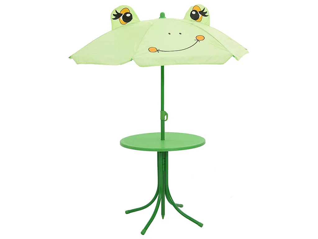 Ensemble de bistro avec parasol pour enfants 3 pcs Vert
