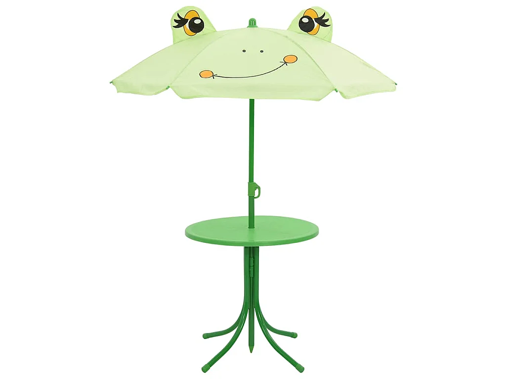 Ensemble de bistro avec parasol pour enfants 3 pcs Vert