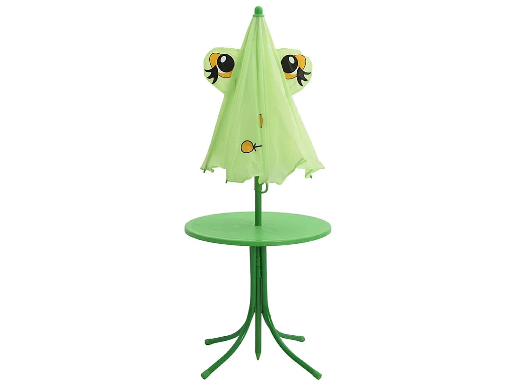 Ensemble de bistro avec parasol pour enfants 3 pcs Vert