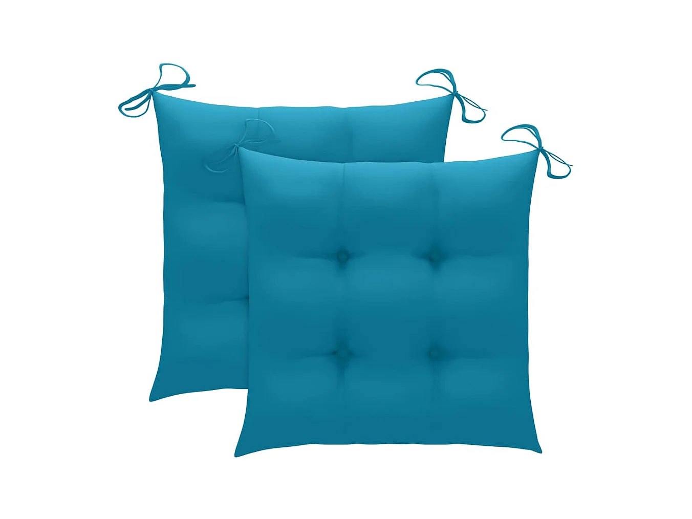 Ensemble de bistro 3 pcs avec coussins bleu clair Bois de teck