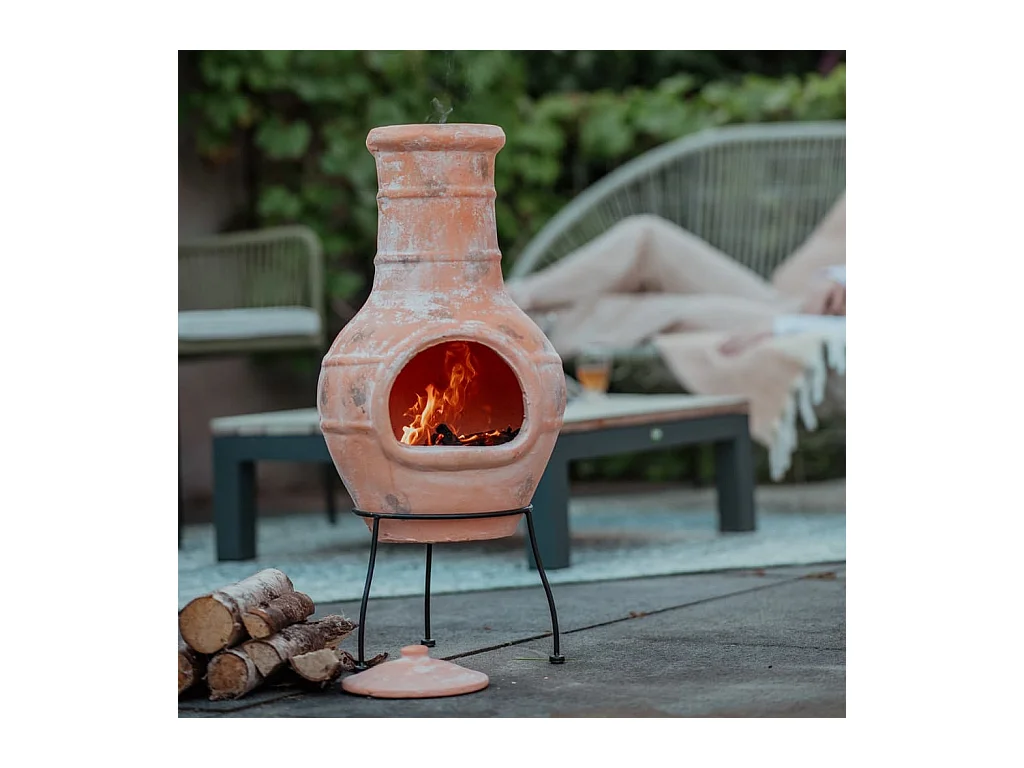 Cheminée Star Flower Argile Couleur paille 86037