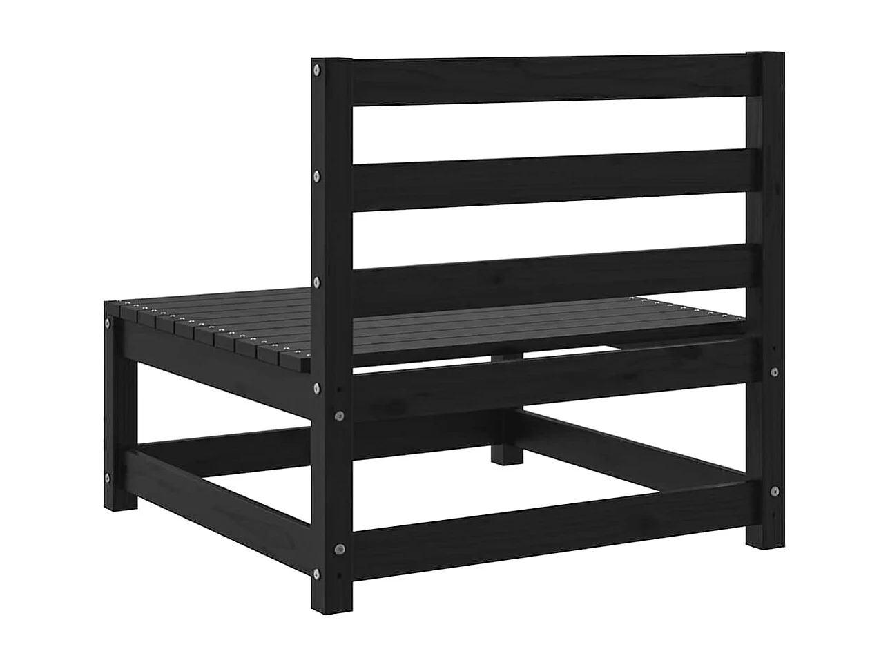 Sofás de centro para jardim 3 pcs madeira de pinho maciço preto