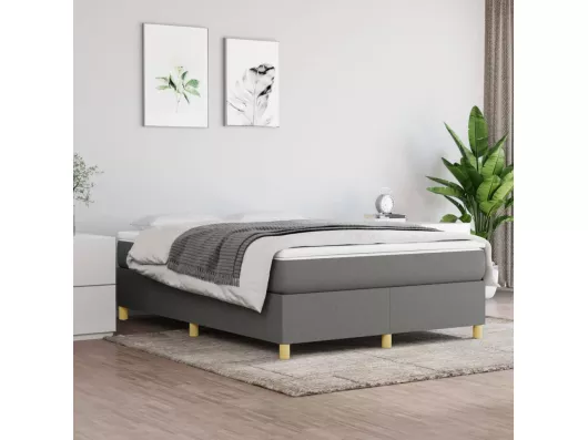 Kauf Unique Boxspringbett mit Matratze Dunkelgrau 140x190cm Stoff