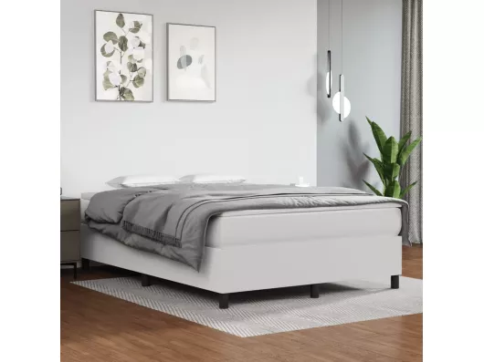 Kauf Unique Boxspringbett mit Matratze Weiß 140x190cm Kunstleder