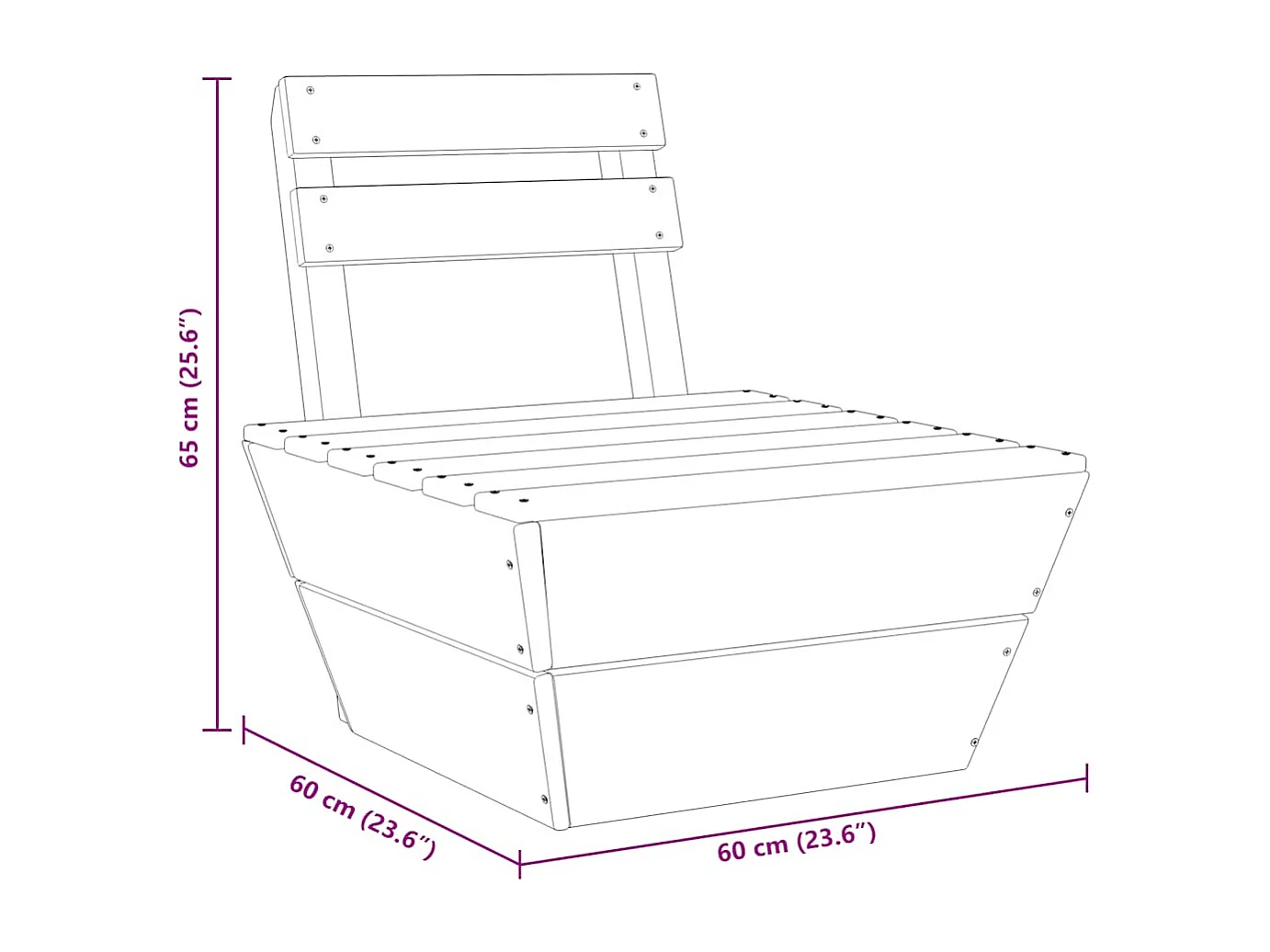 Canapé central sectionnel palette Bois d'épicéa imprégné