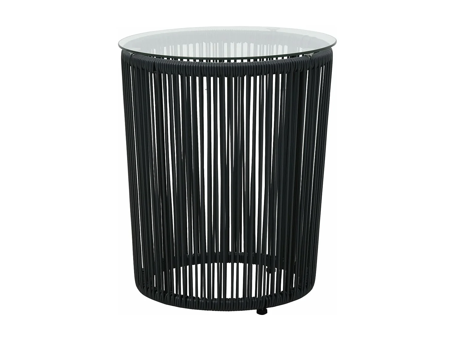 Ensemble de bistro 3 pcs avec coussins Rotin PE Noir