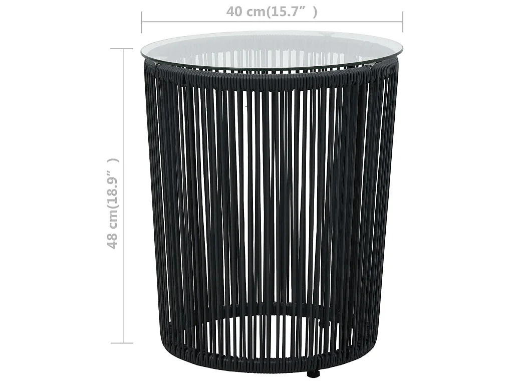 3-tlg. Bistro-Set mit Kissen PE-Rattan Schwarz