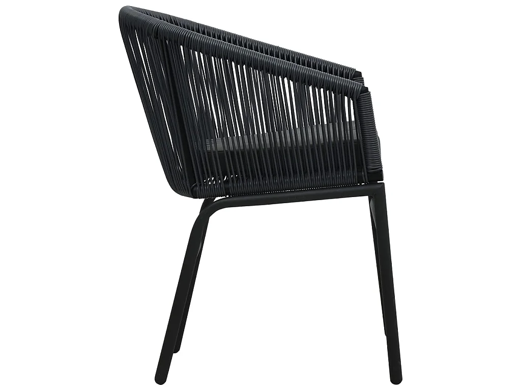 3-tlg. Bistro-Set mit Kissen PE-Rattan Schwarz