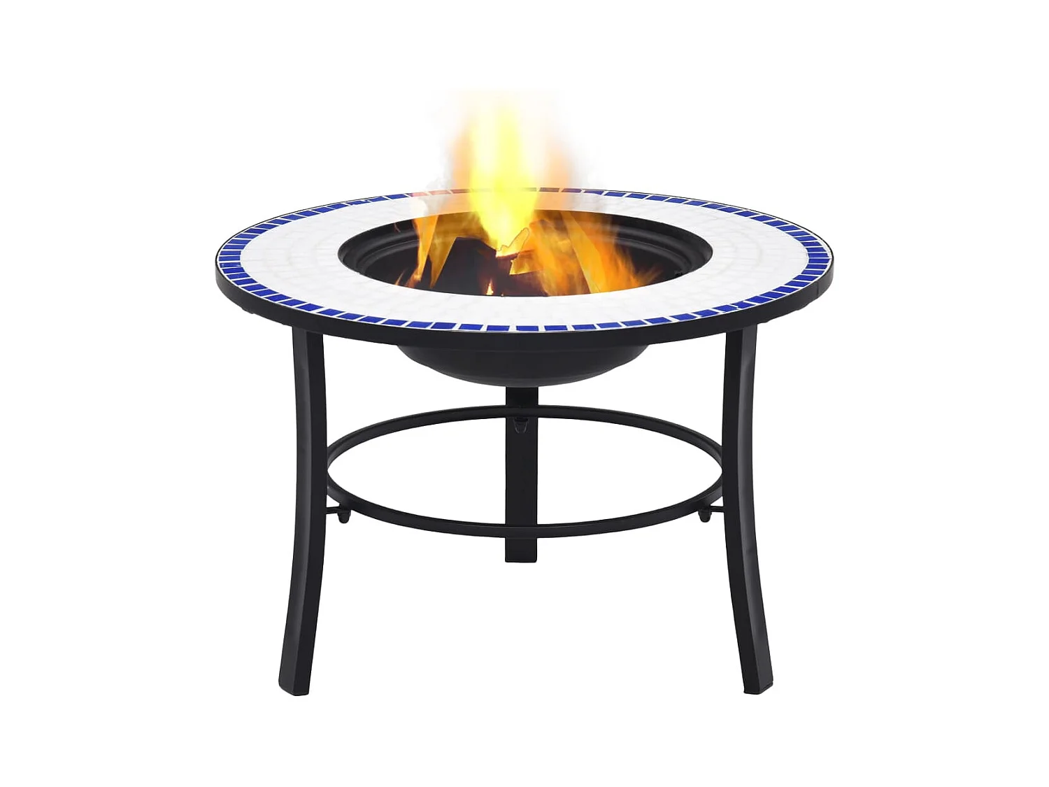 Foyer mosaïque Bleu et blanc 68 cm Céramique