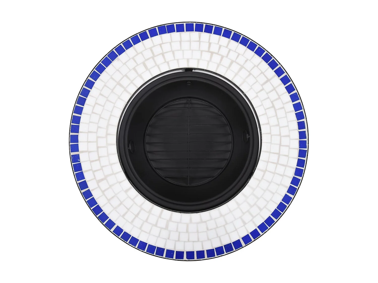 Foyer mosaïque Bleu et blanc 68 cm Céramique