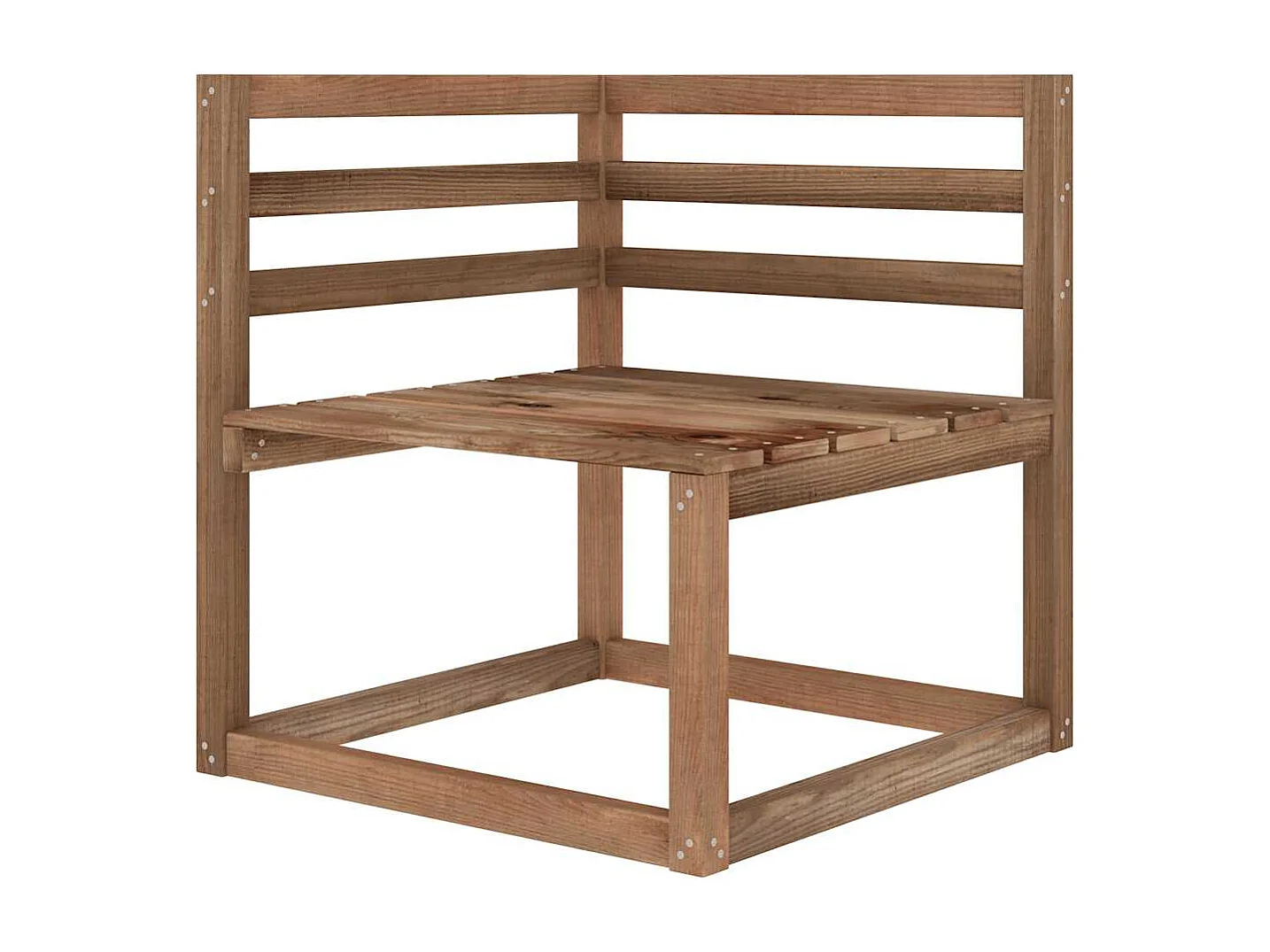 Canapés d'angle palette de jardin 2 pcs Marron Pin imprégné