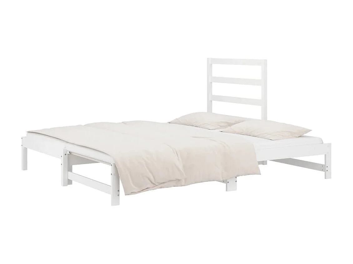 Schiebebett Weiß 2x(90x190) cm Massives Kiefernholz