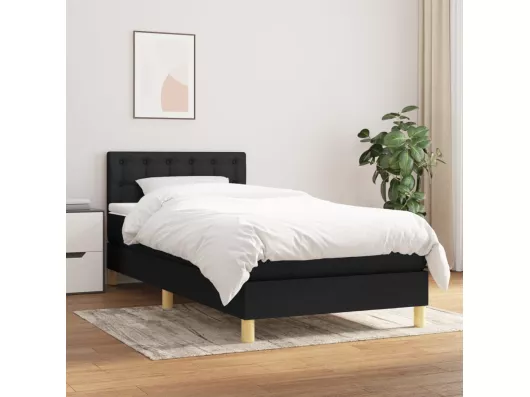 Kauf Unique Boxspringbett mit Matratze Schwarz 90x190 cm Stoff