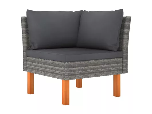 Kauf Unique Ecksofa Poly Rattan und Eukalyptus Massivholz