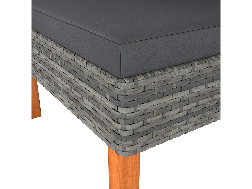 Hoekbank poly rattan en massief eucalyptushout