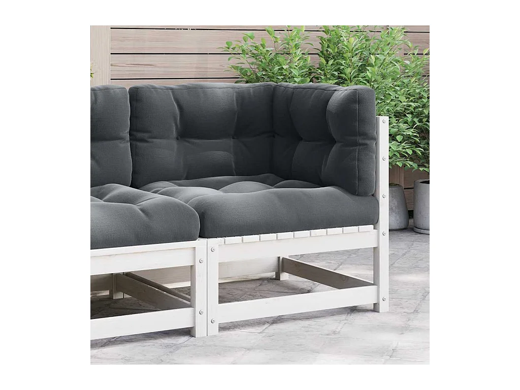 Garten-Ecksofa mit Kissen Massivholz Kiefer
