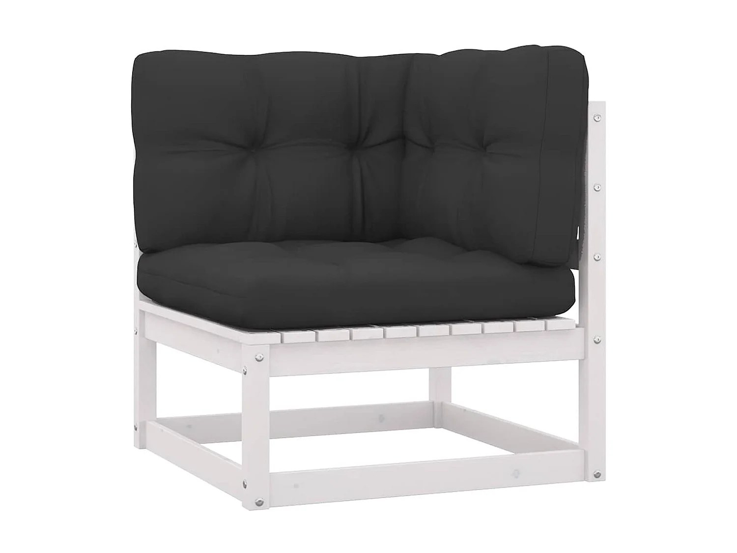 Canapé d'angle de jardin coussins anthracite Bois de pin massif