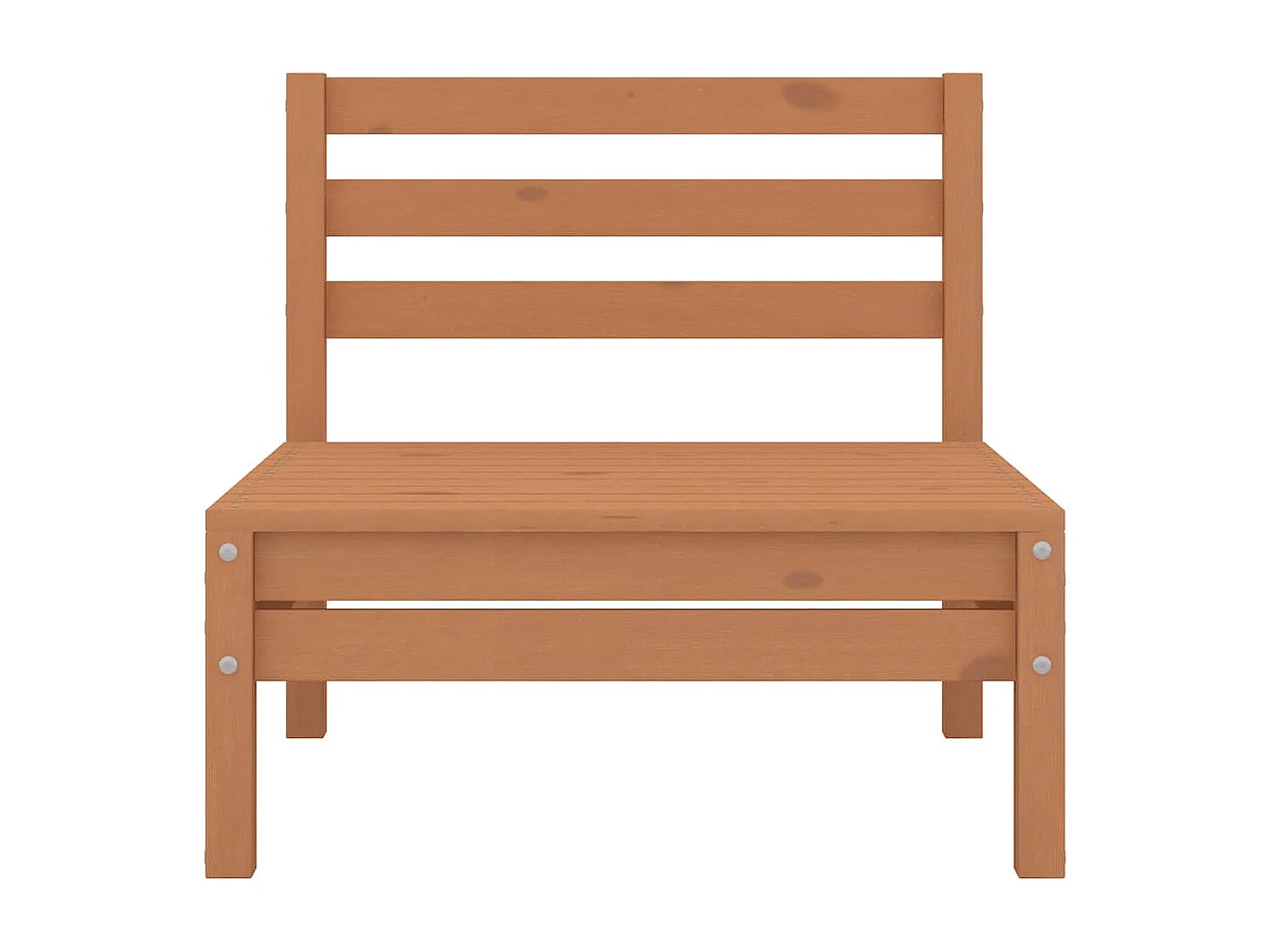 Canapé central de jardin marron miel bois de pin massif