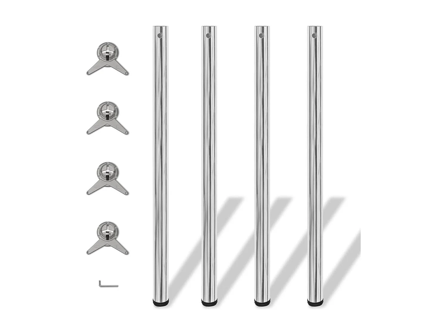 Tafelpoten in hoogte verstelbaar chroom 1100 mm 4 st