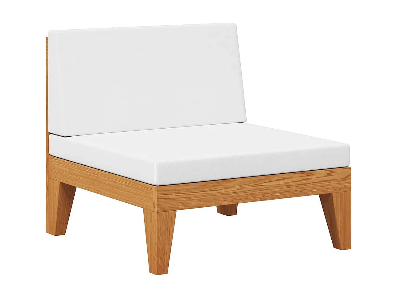 Canapé central sectionnel et coussins blanc crème Bois d'acacia