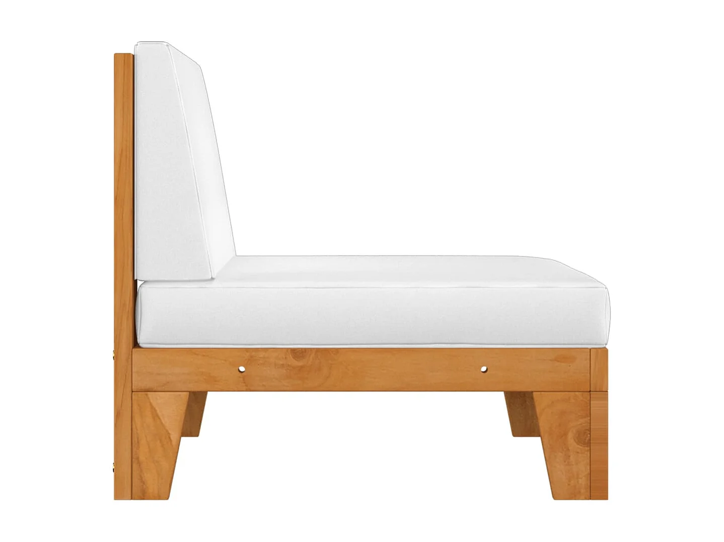 Canapé central sectionnel et coussins blanc crème Bois d'acacia